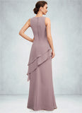 Rosalyn A-Line Scoop Neck Floor-Length Chiffon Mother of the Bride Dress With Beading STK126P0014593