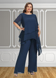 Athena Jumpsuit/Pantsuit Scoop Neck Ankle-Length Chiffon Mother of the Bride Dress STK126P0014607