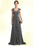 Jackie A-Line Sweetheart Sweep Train Chiffon Lace Mother of the Bride Dress With Beading Sequins STK126P0014618