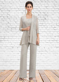 Eden Jumpsuit/Pantsuit Scoop Neck Floor-Length Chiffon Lace Mother of the Bride Dress STK126P0014632