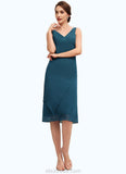 Genesis Sheath/Column V-Neck Knee-Length Chiffon Mother of the Bride Dress STK126P0014635