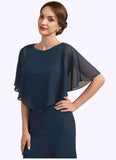 Jaelyn Sheath/Column Scoop Neck Tea-Length Chiffon Mother of the Bride Dress STK126P0014646