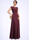 Grace A-Line Scoop Neck Floor-Length Chiffon Mother of the Bride Dress With Ruffle Lace STK126P0014662