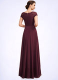 Grace A-Line Scoop Neck Floor-Length Chiffon Mother of the Bride Dress With Ruffle Lace STK126P0014662