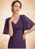 Persis A-Line V-neck Floor-Length Chiffon Mother of the Bride Dress With Lace Sequins STK126P0014665