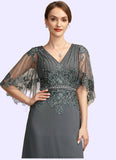 Tiffany A-Line V-neck Floor-Length Chiffon Lace Mother of the Bride Dress With Beading Sequins STK126P0014674