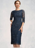 Maddison Sheath/Column Scoop Neck Knee-Length Lace Mother of the Bride Dress STK126P0014675