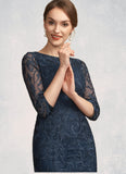 Maddison Sheath/Column Scoop Neck Knee-Length Lace Mother of the Bride Dress STK126P0014675