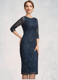 Maddison Sheath/Column Scoop Neck Knee-Length Lace Mother of the Bride Dress STK126P0014675