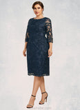 Maddison Sheath/Column Scoop Neck Knee-Length Lace Mother of the Bride Dress STK126P0014675