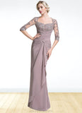 Cindy Trumpet/Mermaid Sweetheart Floor-Length Chiffon Mother of the Bride Dress With Ruffle Cascading Ruffles STK126P0014694