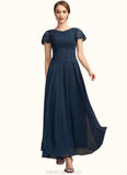 India A-Line Scoop Neck Ankle-Length Chiffon Lace Mother of the Bride Dress With Sequins STK126P0014701