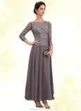 Madisyn A-Line Scoop Neck Ankle-Length Chiffon Lace Mother of the Bride Dress STK126P0014706