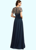 Viola A-Line Scoop Neck Floor-Length Chiffon Mother of the Bride Dress With Ruffle Beading Sequins STK126P0014711