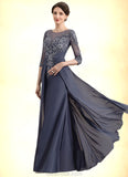 Jamiya A-Line Scoop Neck Floor-Length Chiffon Lace Mother of the Bride Dress STK126P0014712