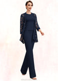 Kaitlynn Jumpsuit/Pantsuit Scoop Neck Floor-Length Jersey Mother of the Bride Dress STK126P0014714