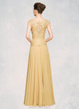 Katharine A-Line Scoop Neck Floor-Length Chiffon Lace Mother of the Bride Dress With Beading Sequins STK126P0014717