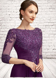 Arielle A-Line Scoop Neck Floor-Length Chiffon Lace Mother of the Bride Dress With Beading Sequins STK126P0014738