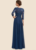 Alivia A-Line V-neck Floor-Length Chiffon Lace Mother of the Bride Dress STK126P0014753