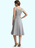 Serena A-Line Square Neckline Knee-Length Chiffon Lace Mother of the Bride Dress STK126P0014759