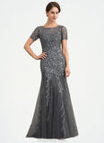 Jayleen Trumpet/Mermaid Scoop Neck Floor-Length Tulle Lace Mother of the Bride Dress With Beading Sequins STK126P0014767