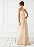 Jadyn Empire One-Shoulder Floor-Length Chiffon Mother of the Bride Dress With Ruffle STK126P0014777