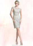 Millie Sheath/Column Scoop Neck Knee-Length Lace Mother of the Bride Dress STK126P0014802