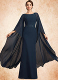 Skylar Sheath/Column Scoop Neck Floor-Length Chiffon Mother of the Bride Dress With Lace Sequins STK126P0014806