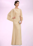 Lily A-Line Scoop Neck Floor-Length Chiffon Mother of the Bride Dress With Ruffle Beading Sequins STK126P0014827