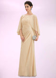 Lily A-Line Scoop Neck Floor-Length Chiffon Mother of the Bride Dress With Ruffle Beading Sequins STK126P0014827