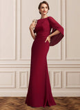 Kimora Trumpet/Mermaid Scoop Neck Floor-Length Chiffon Mother of the Bride Dress With Ruffle STK126P0014842