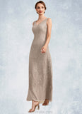 Jaslyn A-Line V-neck Ankle-Length Chiffon Lace Mother of the Bride Dress STK126P0014851