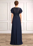 Gabriella A-Line Scoop Neck Floor-Length Chiffon Lace Mother of the Bride Dress With Sequins STK126P0014857