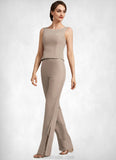 Karissa Jumpsuit/Pantsuit Scoop Neck Floor-Length Chiffon Mother of the Bride Dress STK126P0014864