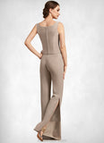 Karissa Jumpsuit/Pantsuit Scoop Neck Floor-Length Chiffon Mother of the Bride Dress STK126P0014864