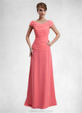 Angelica A-Line Scoop Neck Floor-Length Chiffon Mother of the Bride Dress With Ruffle Beading STK126P0014872