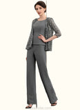 Lizbeth Jumpsuit/Pantsuit Scoop Neck Ankle-Length Chiffon Mother of the Bride Dress STK126P0014890