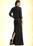 Ashlynn Sheath/Column Square Neckline Floor-Length Chiffon Mother of the Bride Dress STK126P0014893