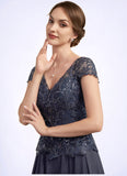 Caitlyn A-Line V-neck Floor-Length Chiffon Lace Mother of the Bride Dress With Sequins STK126P0014901