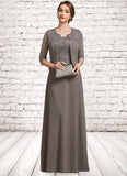 Addison A-Line Square Neckline Floor-Length Chiffon Lace Mother of the Bride Dress STK126P0014904