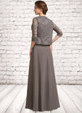 Addison A-Line Square Neckline Floor-Length Chiffon Lace Mother of the Bride Dress STK126P0014904