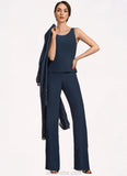 Rihanna Jumpsuit/Pantsuit Scoop Neck Floor-Length Chiffon Mother of the Bride Dress STK126P0014914