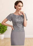 Scarlett Sheath/Column Scoop Neck Ankle-Length Chiffon Lace Mother of the Bride Dress With Sequins STK126P0014922