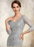 Aurora Sheath/Column V-neck Knee-Length Lace Mother of the Bride Dress STK126P0014931