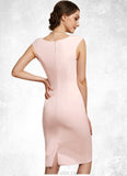 Layla Sheath/Column V-neck Knee-Length Stretch Crepe Mother of the Bride Dress STK126P0014933