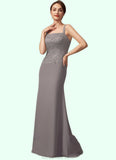 Yazmin Sheath/Column Square Neckline Floor-Length Chiffon Lace Mother of the Bride Dress STK126P0014936