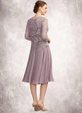 Allison A-Line Square Neckline Knee-Length Chiffon Mother of the Bride Dress STK126P0014940