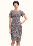 Marissa Sheath/Column Scoop Neck Knee-Length Lace Mother of the Bride Dress STK126P0014944