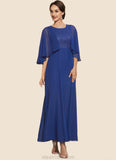 Lois A-Line Scoop Neck Ankle-Length Chiffon Lace Mother of the Bride Dress STK126P0014953