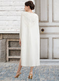 Mariah Sheath/Column Sweetheart Knee-Length Lace Stretch Crepe Mother of the Bride Dress With Beading STK126P0014973